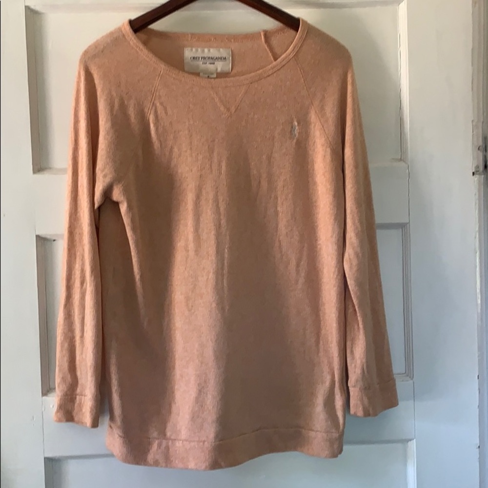 Obey long sleeve coral top